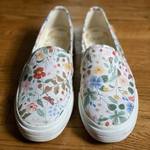Keds x Rifle Paper Co. Double Decker Strawberry Fields Slip On Sneaker